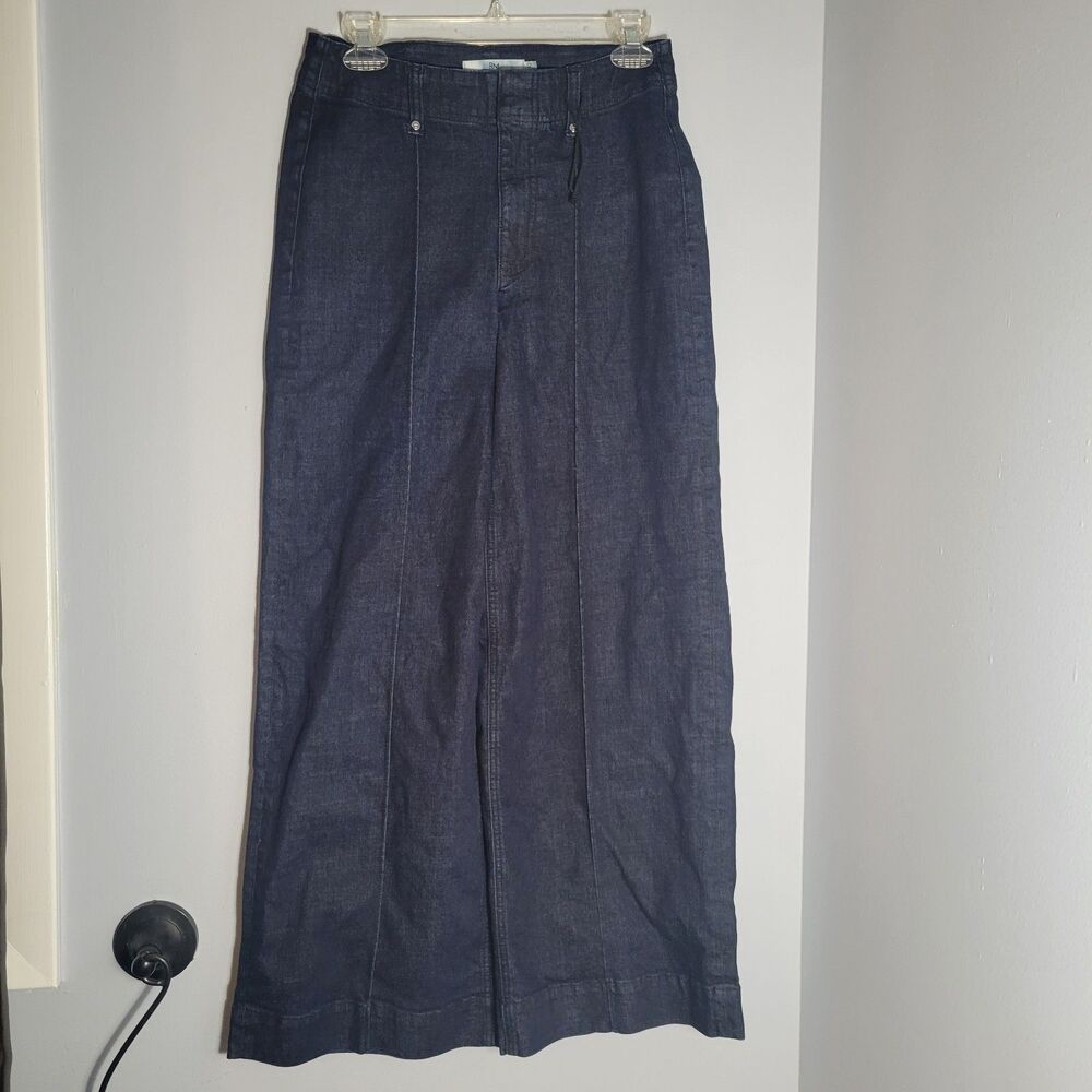 Rebecca Minkoff Jeans Women's Pintuck Dark Wash Wide Leg Denim Size 2